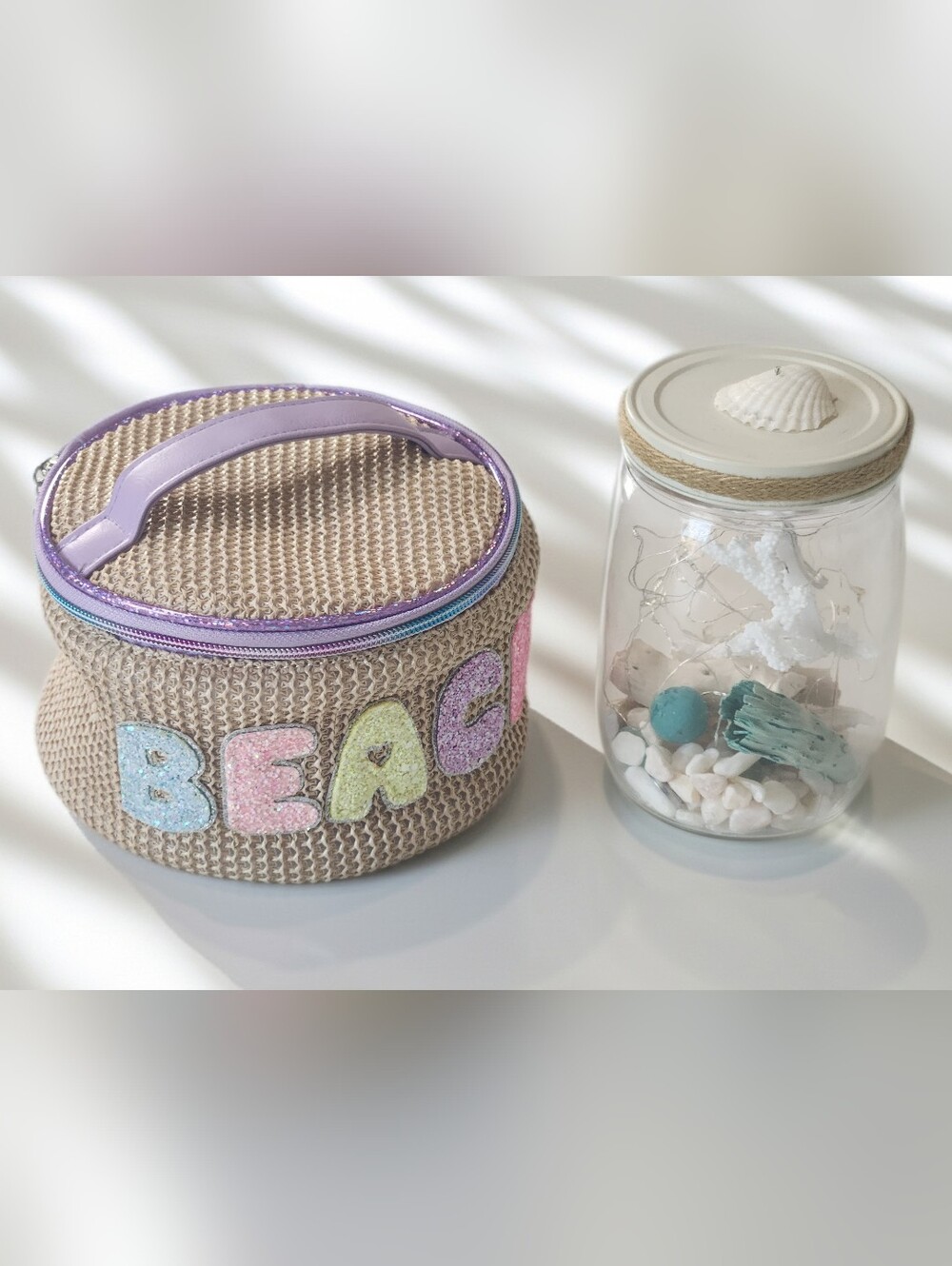 Miss Gwen's OMG Accessories Straw Beach Bedazzled Zipper Pouch